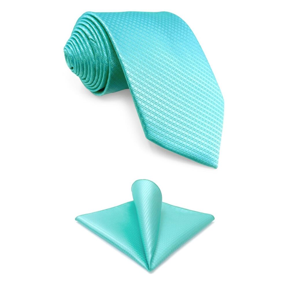 2838 Tie Colours Necktie Turquoise Solid Colors Extra Long Size 63"